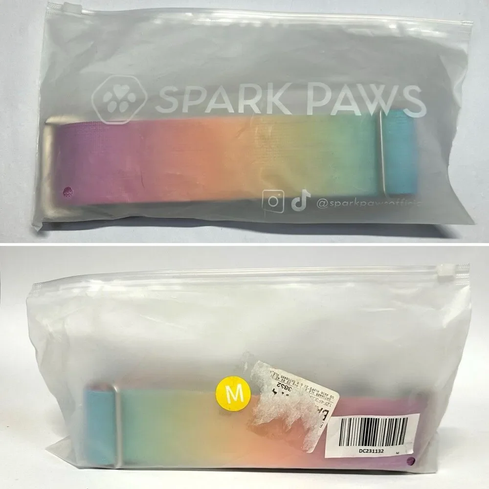 SPARK PAWS Tactical Nylon Dog Collar Adjustable Comfort Collar Medium Pastel